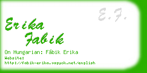 erika fabik business card